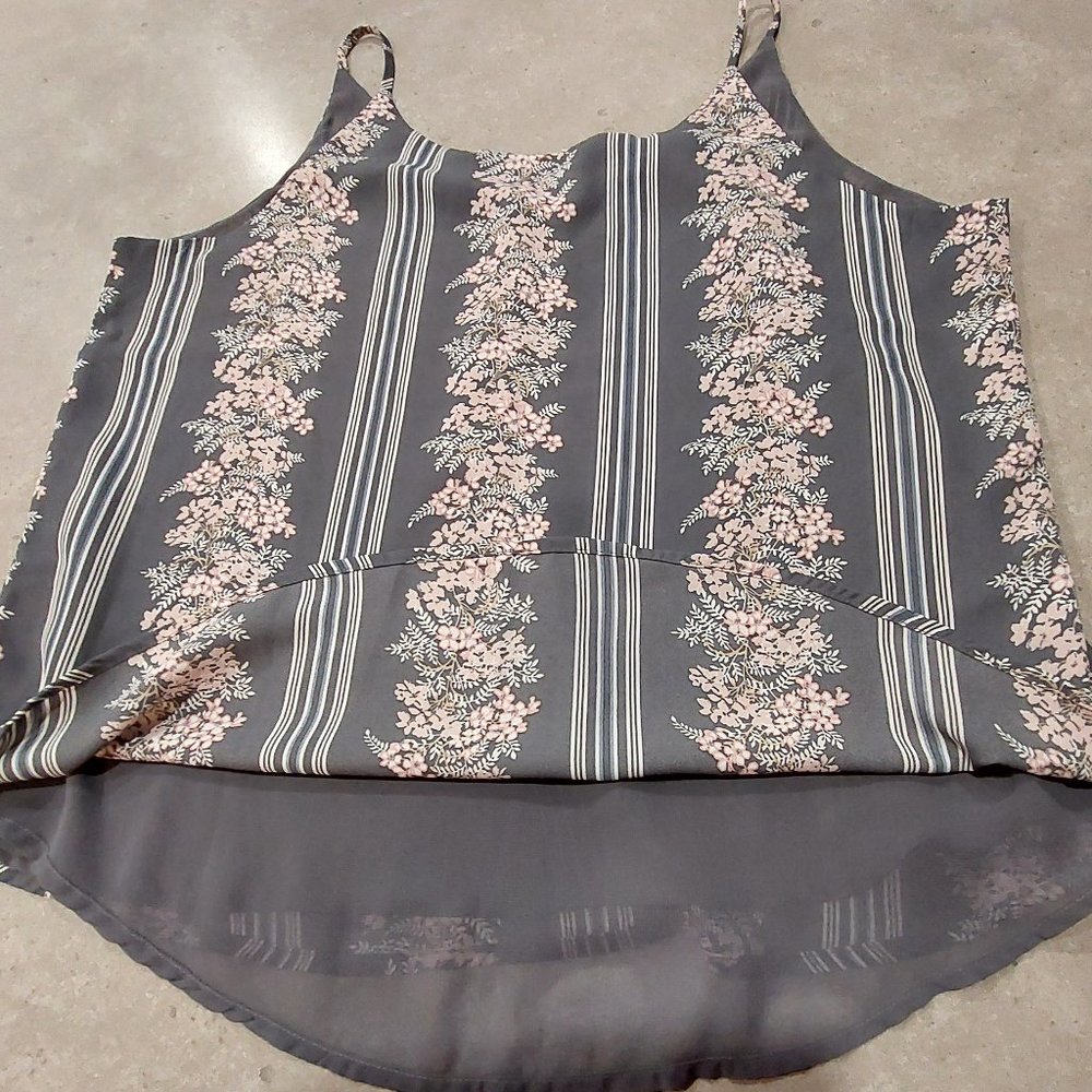 RICKI'S Women's Spaghetti Straps Lined Camisole Stripes/Floral Print -  Large